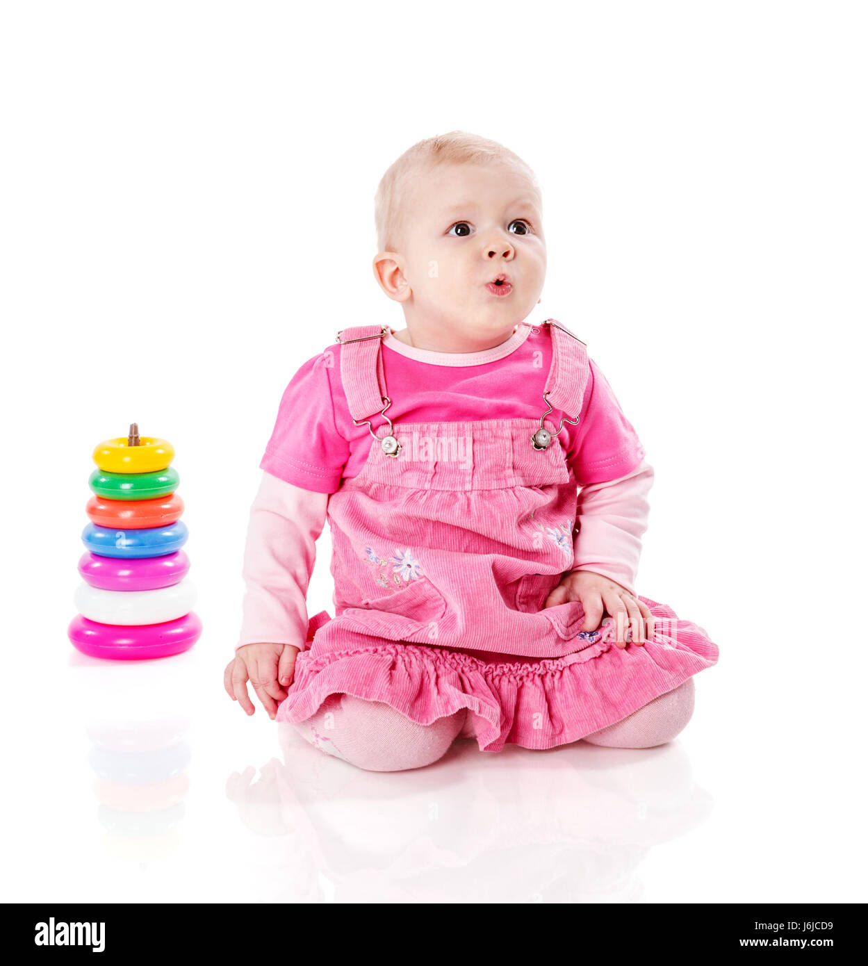 Happy Toddler girl portrait isolated on white Stock Photo - Alamy