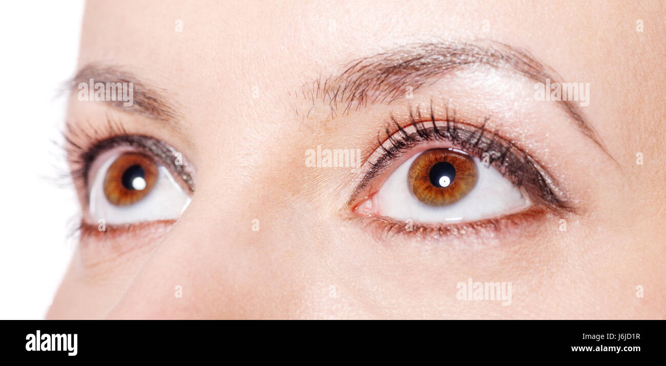 Close-up of Beautiful brown eyes of young girl Stock Photo - Alamy