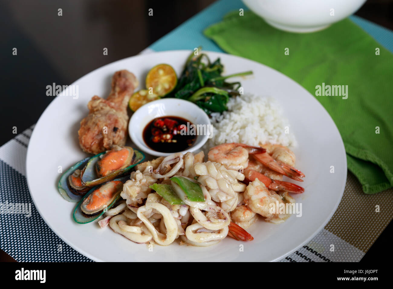 Dish of Mixed Seafood Buffet Philippines Food Stock Photo - Alamy