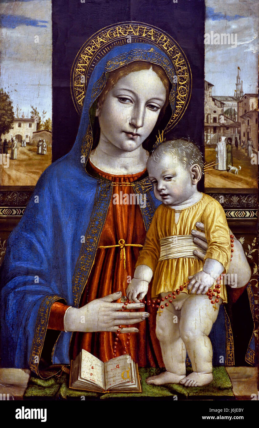 The Virgin and Child 1488-90 Ambrogio Bergognone  active 1481 died 1523 Italy Italian Stock Photo