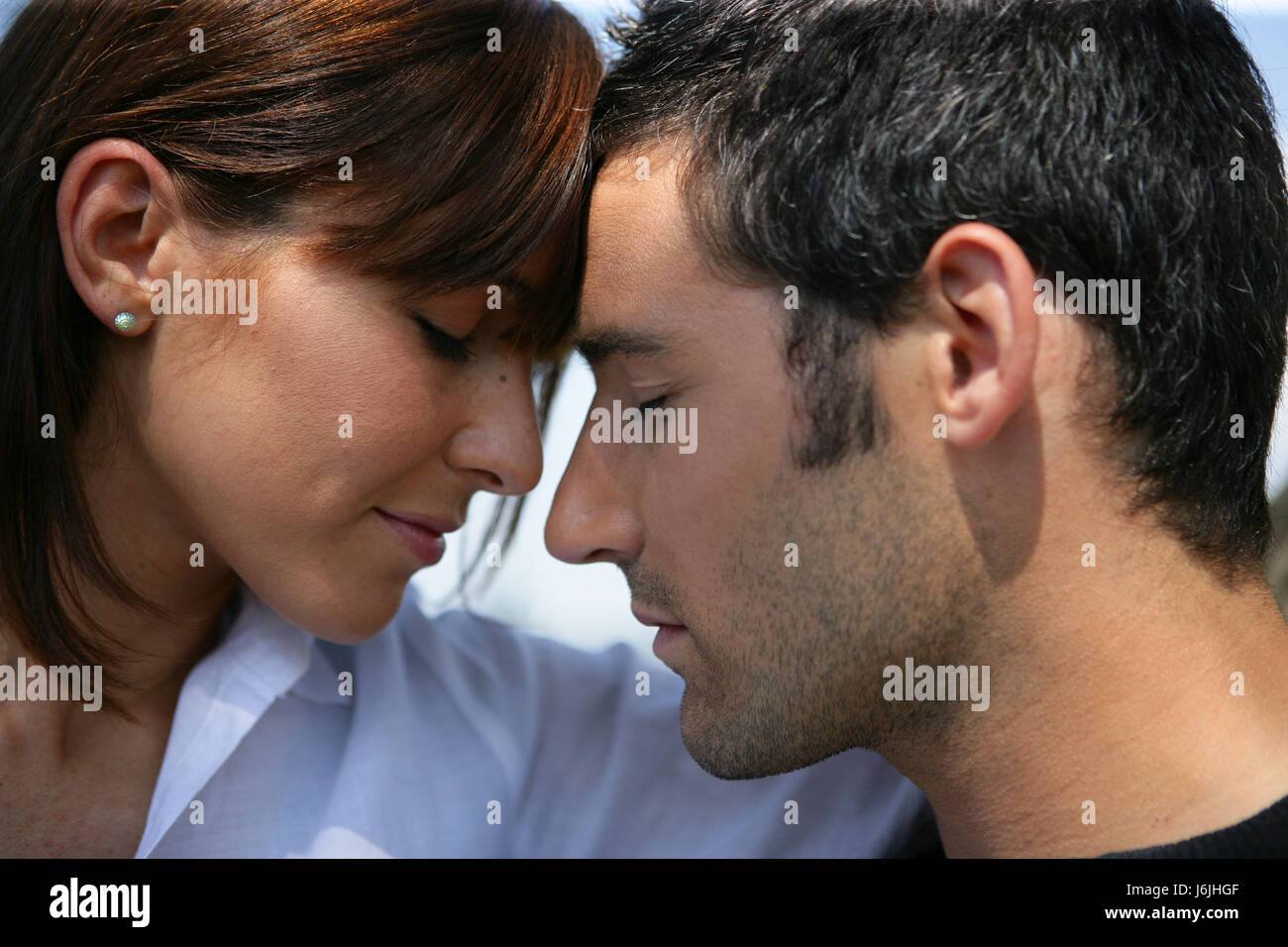 woman close profile blank european caucasian horizontal tenderness ...