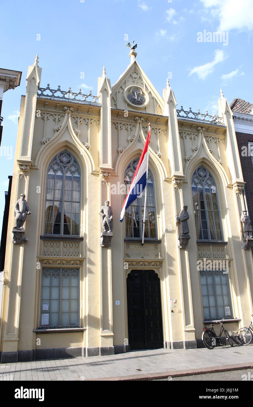 16th century renaissance Zwanenbroedershuis building, Hinthamerstraat in Den Bosch, Netherlands. Seat of Illustrious Brotherhood of Our Blessed Lady. Stock Photo