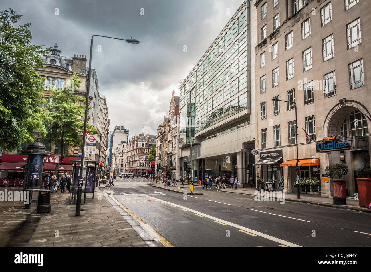 A traffic free High Holborn in Central London Stock Photo