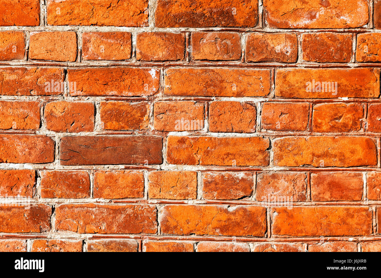 Old weathered grunge red brick wall as background texture Stock Photo ...