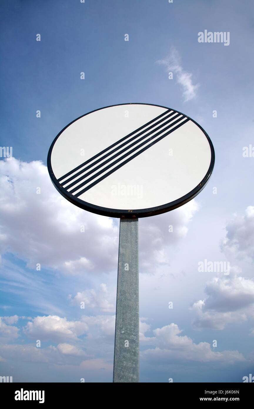 sign signal traffic transportation stripped motorway highway circle road street Stock Photo