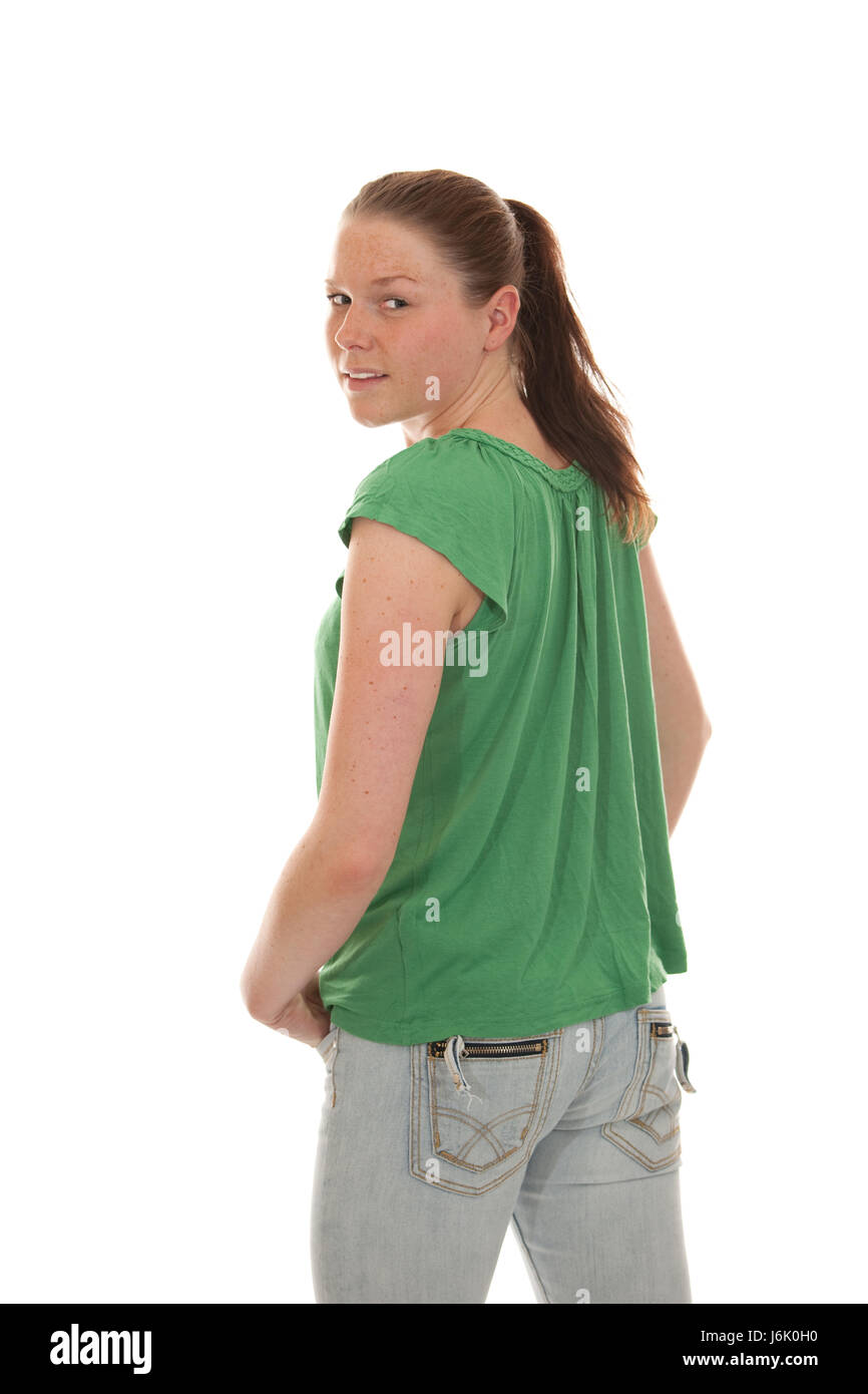woman without plate Stock Photo
