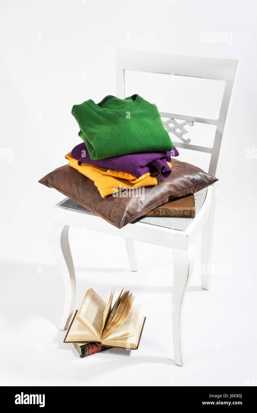 sweater on chair Stock Photo