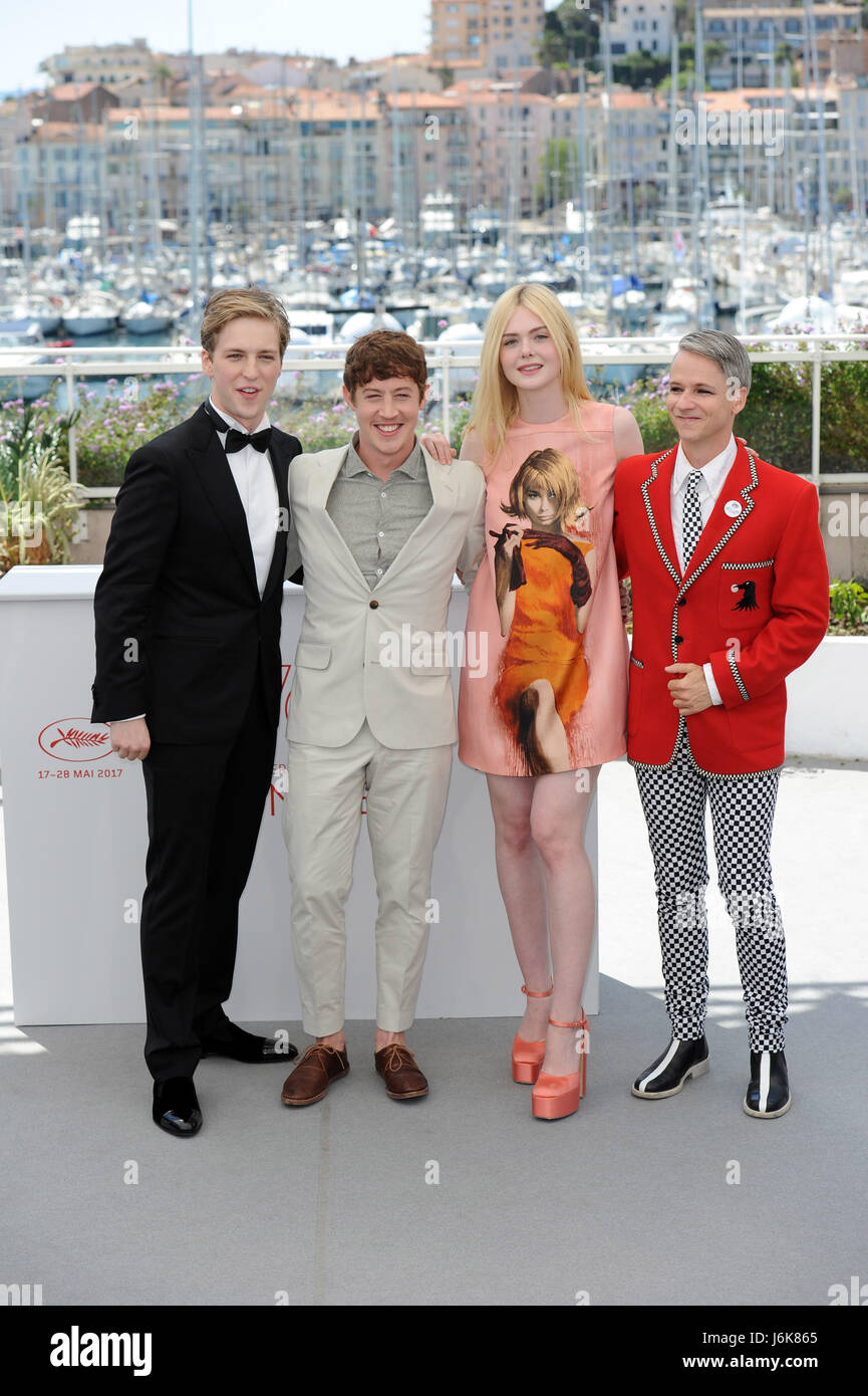 70th Cannes Film Festival 2017, Photocall  film 'How to talk at girls at parties'. Pictured : Elle Fanning, John Cameron Mitchell, Alex Sharp, Al Lewis Stock Photo