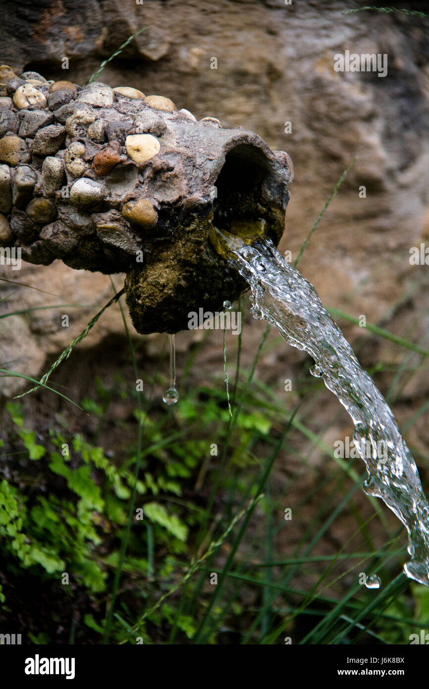 Natural water font in Spain Stock Photo