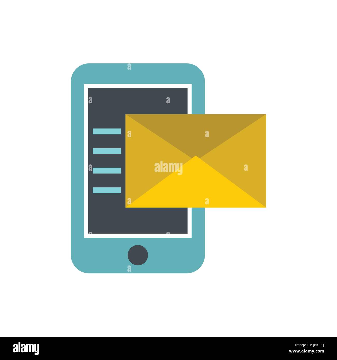 SMS on the phone icon, flat style Stock Vector Image & Art - Alamy