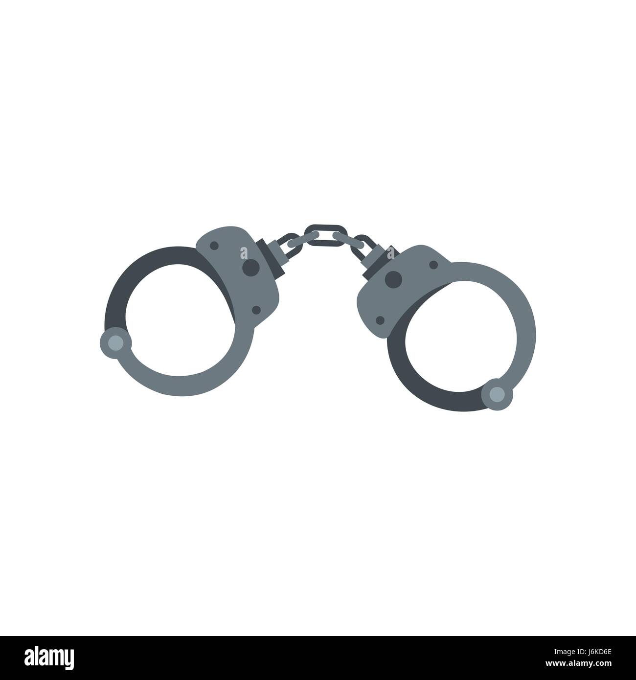 Handcuffs icon, flat style Stock Vector