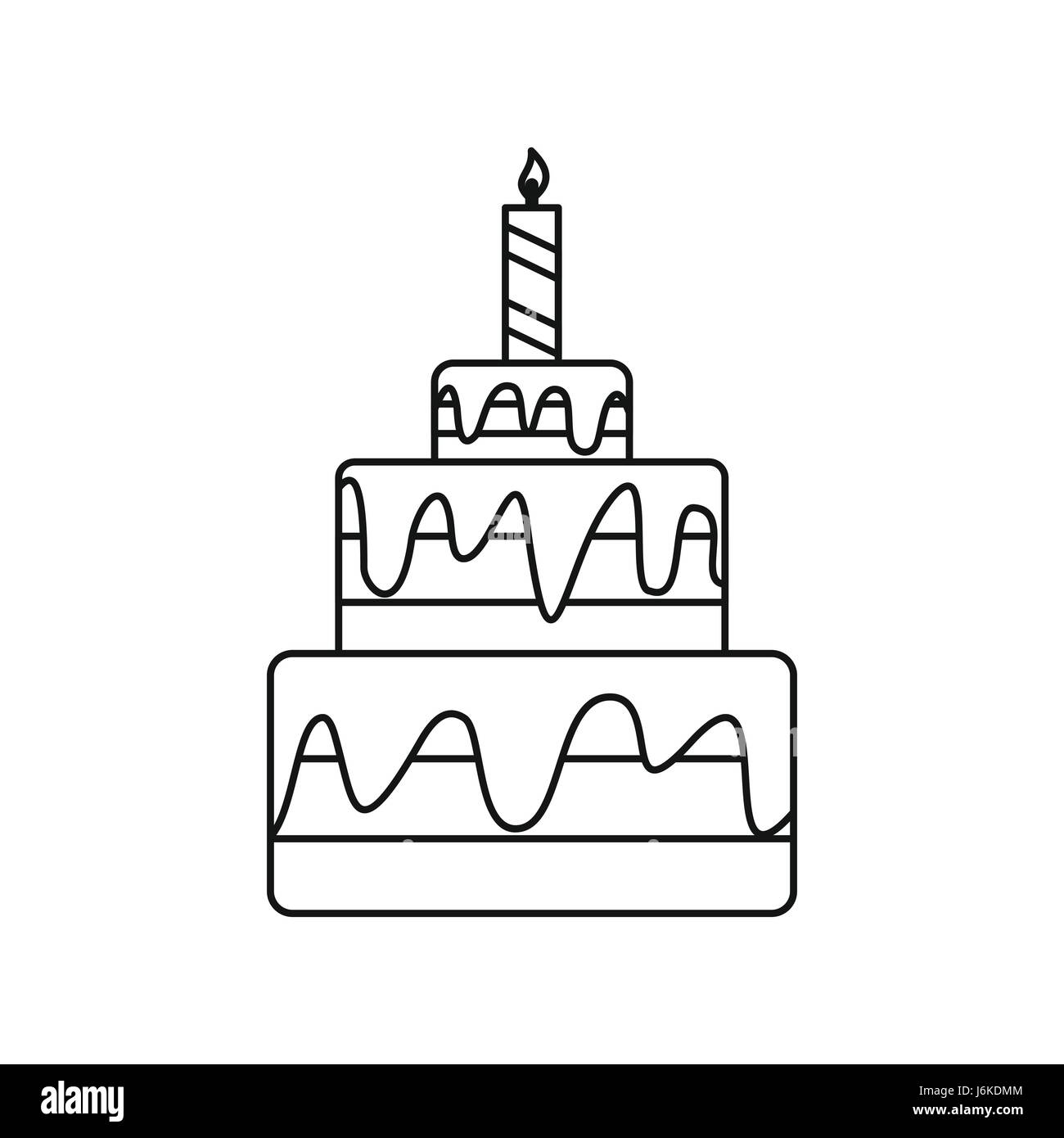 Cake icon, outline style Stock Vector Image & Art - Alamy