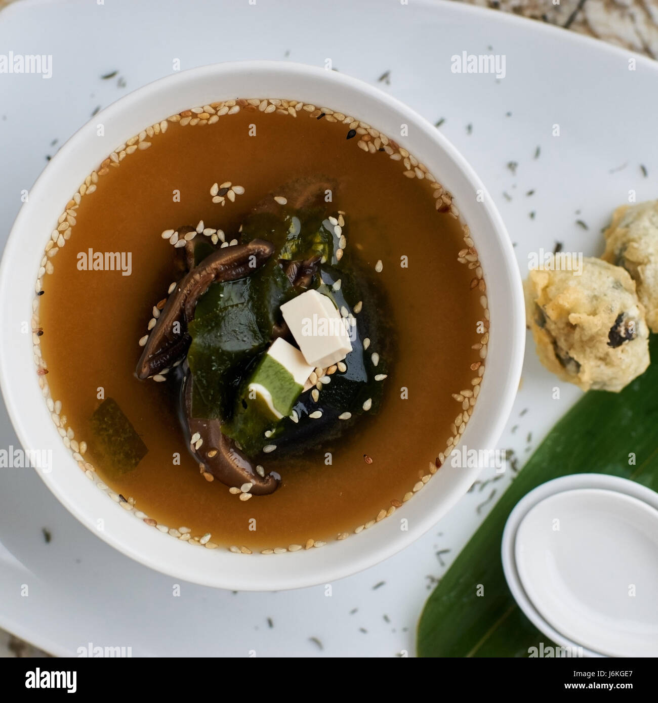 Miso soup with shiitake mushrooms Stock Photo Alamy