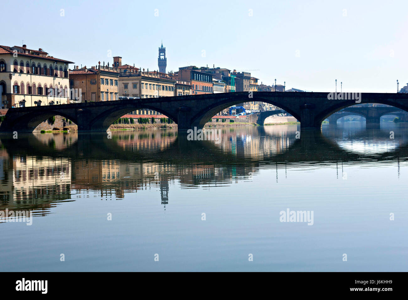 Alla Carraio Bridge over the River Arno, Florence, Italy Stock Photo