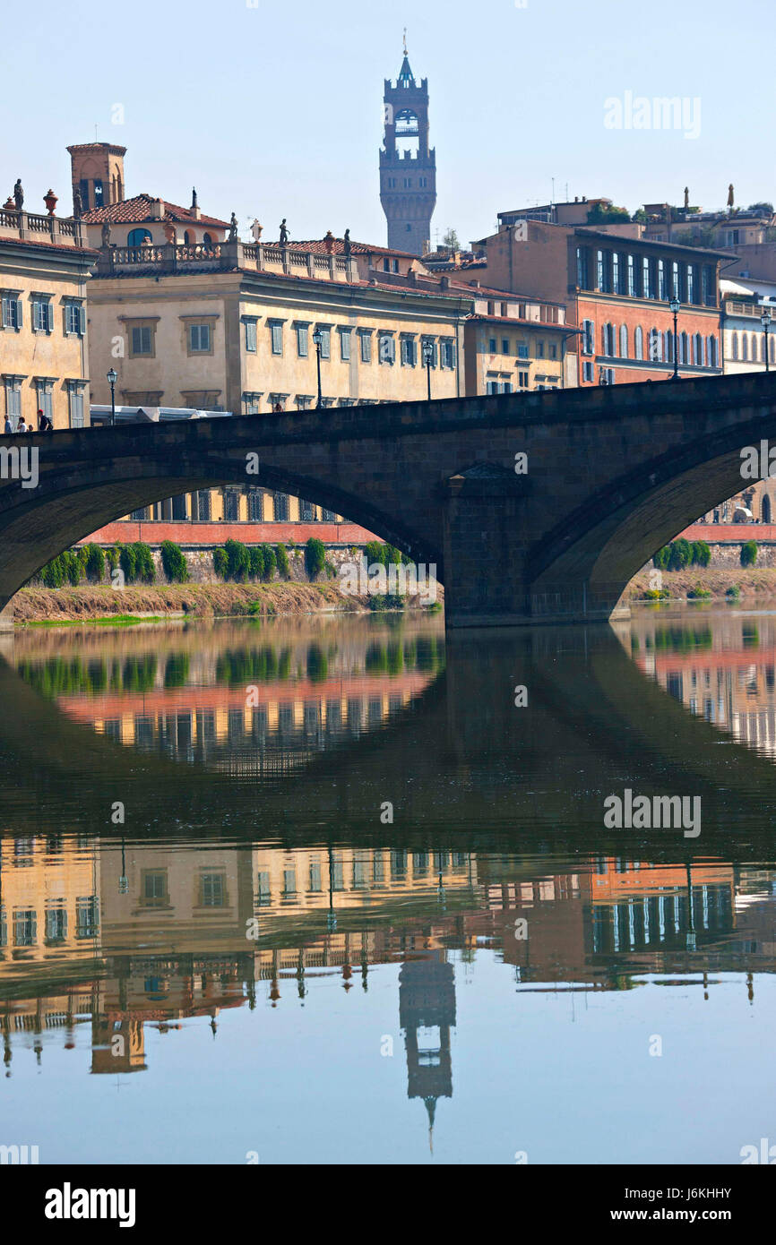 Alla Carraio Bridge over the River Arno, Florence, Italy Stock Photo