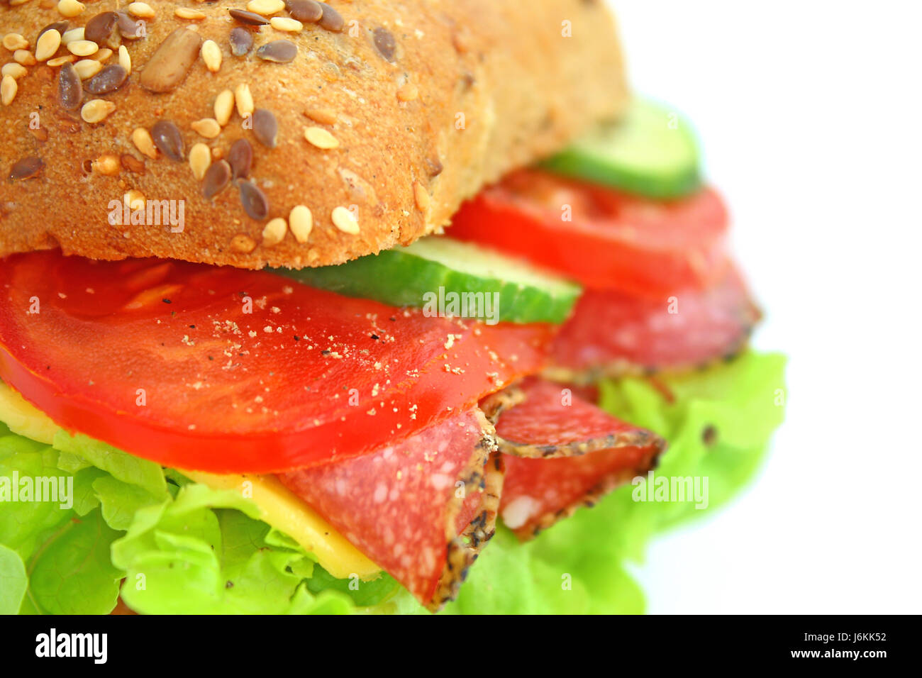 a tasty fresh salami sandwiches Stock Photo Alamy