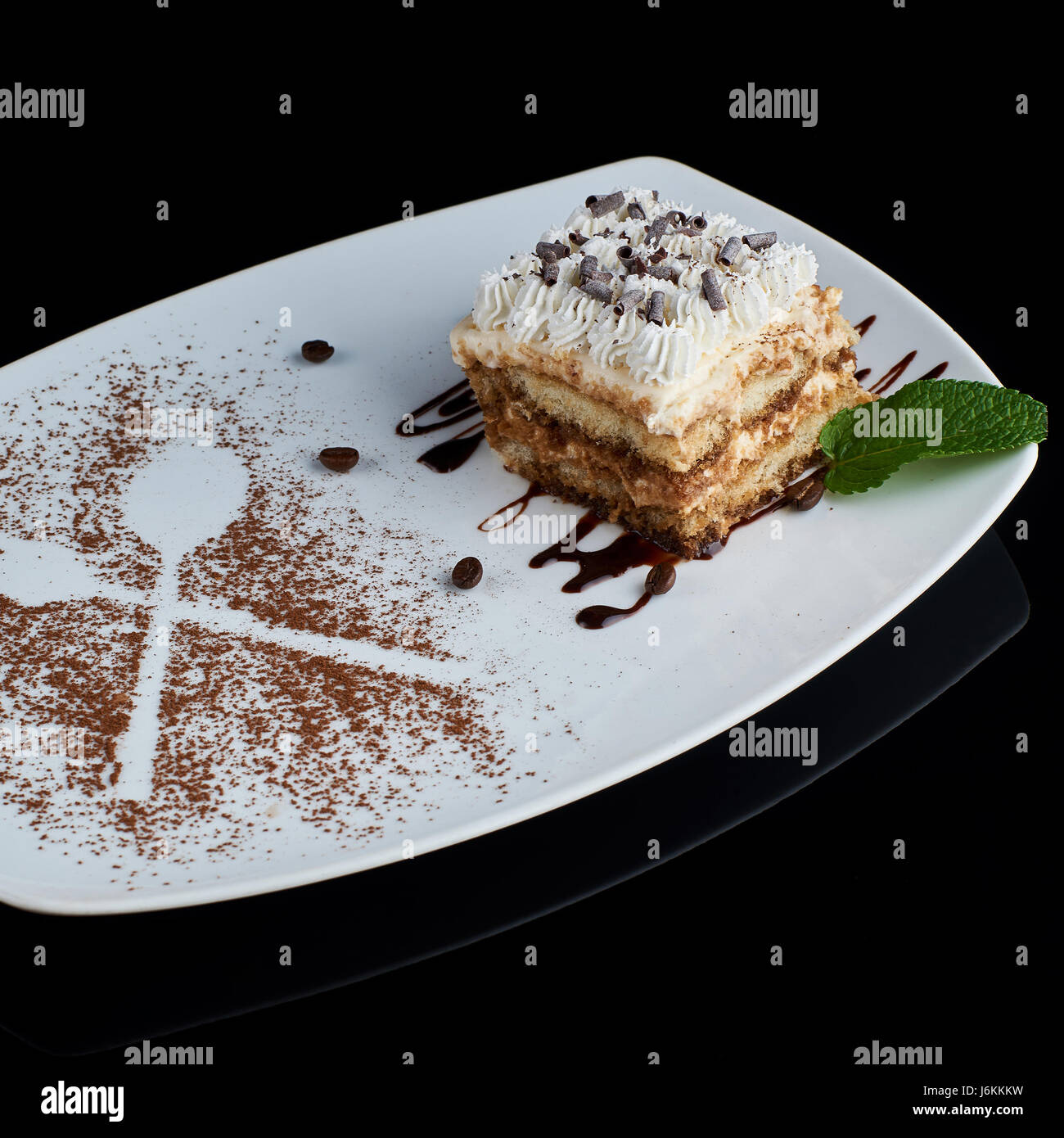 Slice Of Tiramisu Cake Stock Photo Alamy