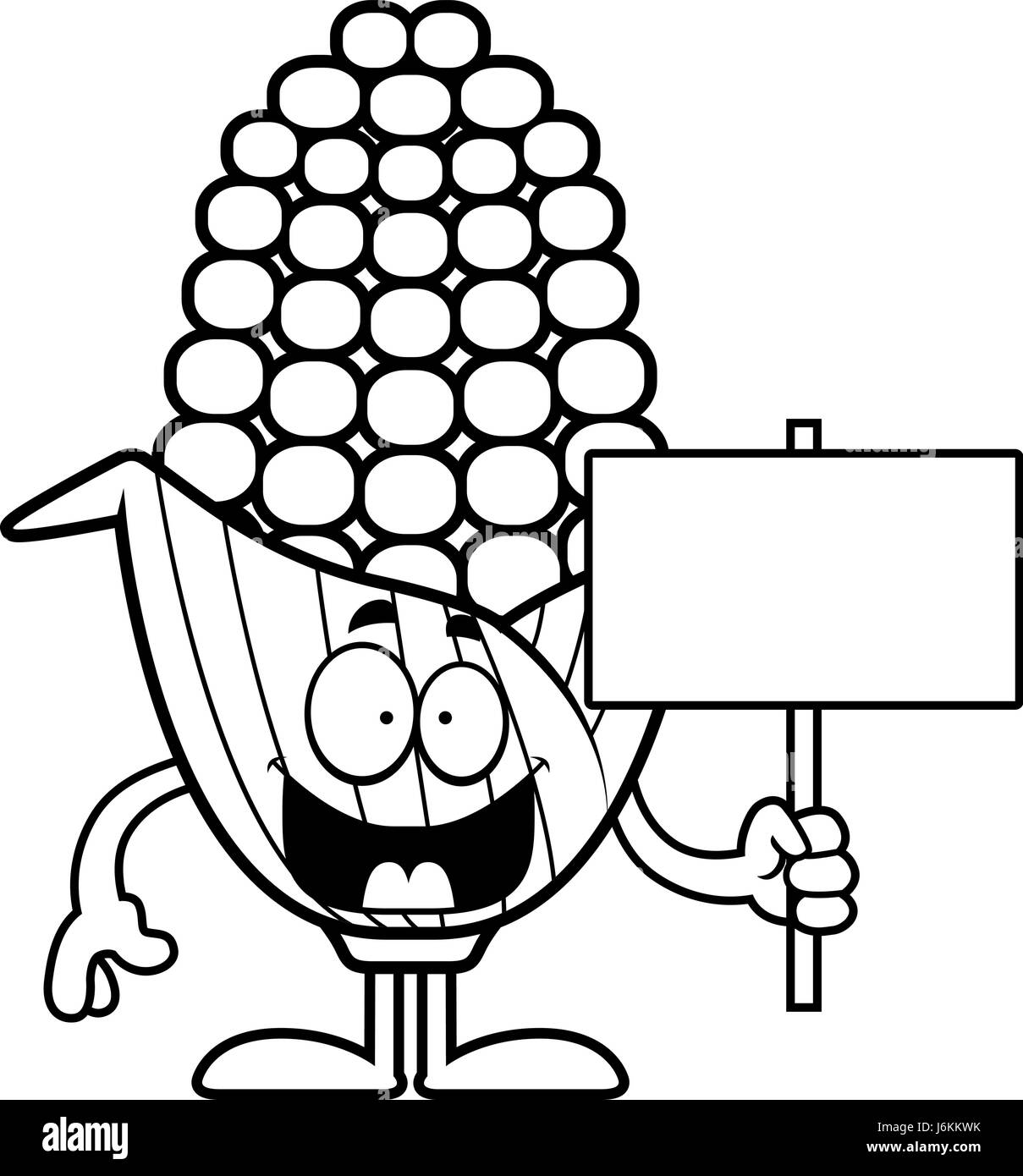 Corn cob cartoon Black and White Stock Photos & Images - Alamy