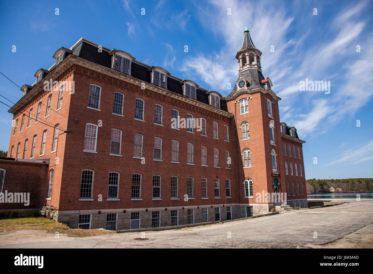 The The Linwood Cotton Mill in Northbridge, MA Stock Photo