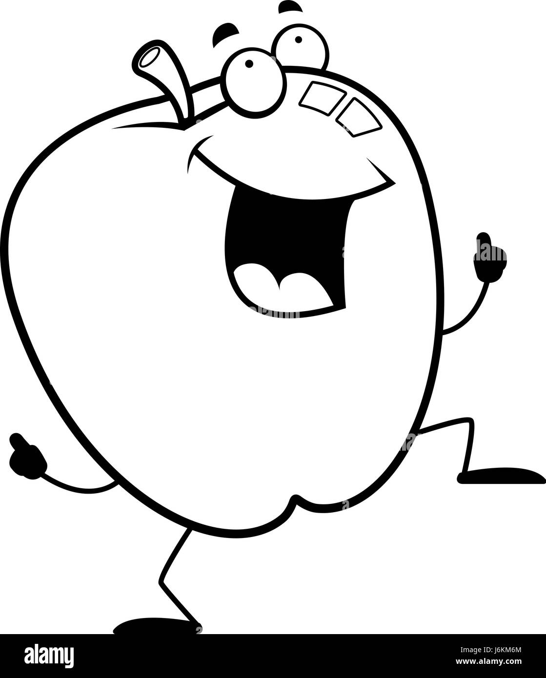 A happy cartoon apple dancing and smiling Stock Vector Image & Art Alamy