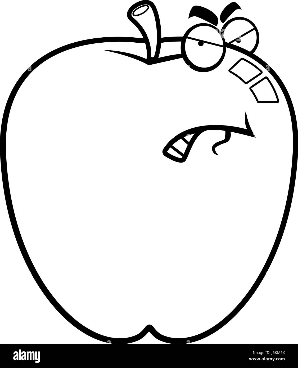 A cartoon apple with an angry expression Stock Vector Image & Art Alamy