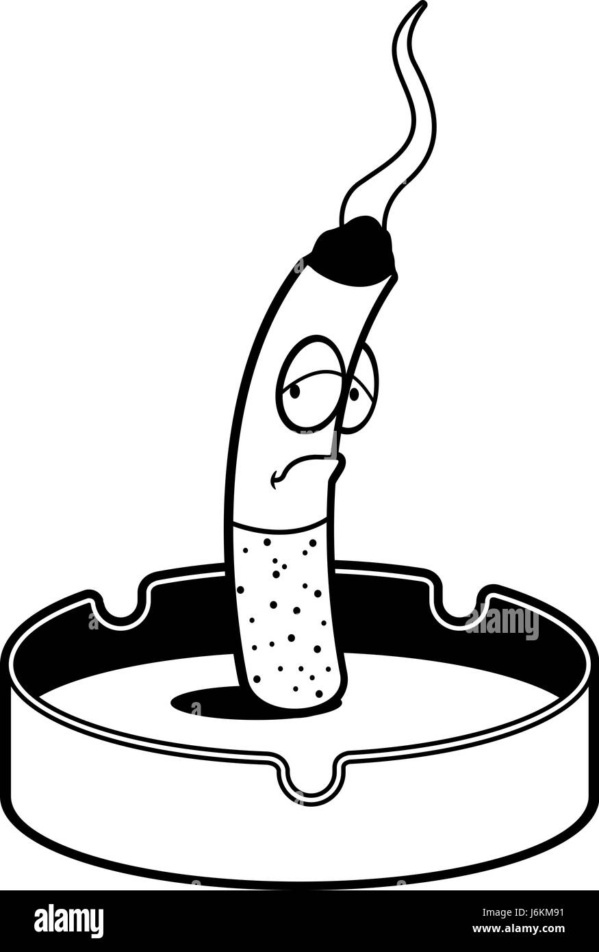 A cartoon cigarette smoking in an ashtray Stock Vector Image & Art Alamy