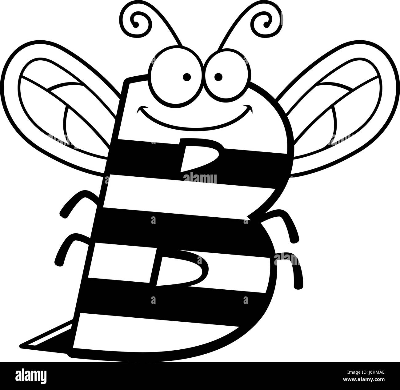 Cartoon illustration letter bee theme Stock Vector Images - Alamy