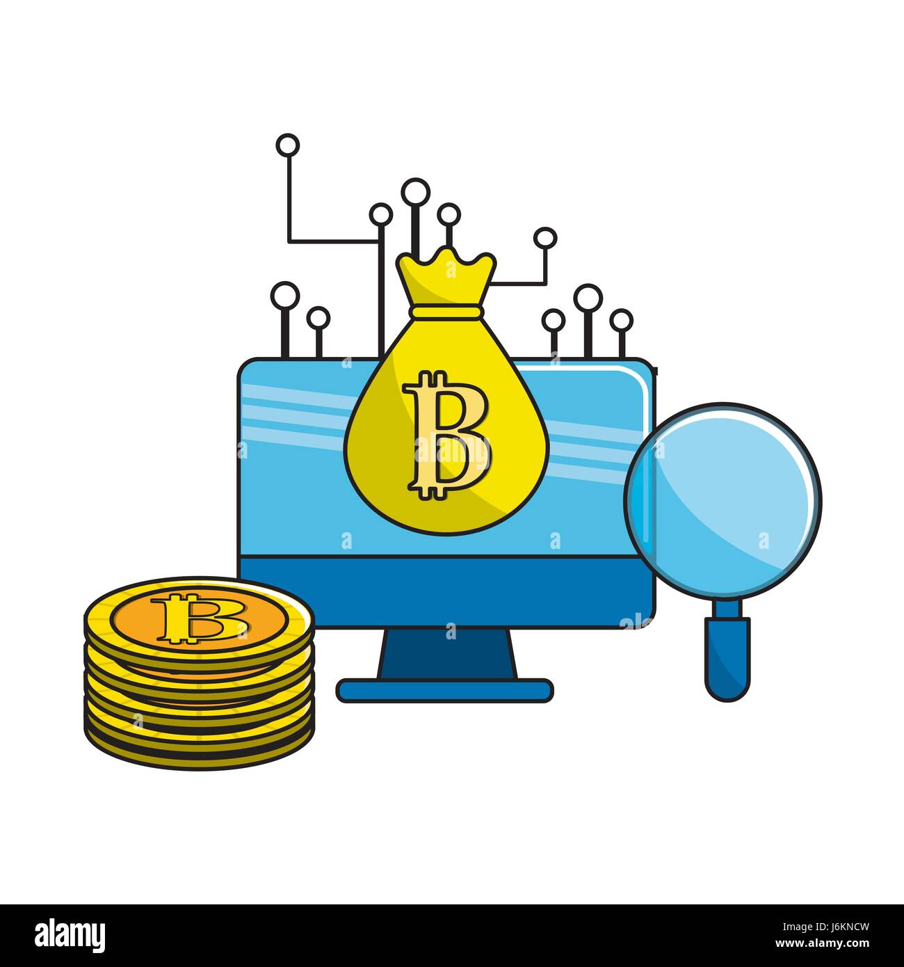 computer with digital circuits elements to bitcoin currency Stock ...