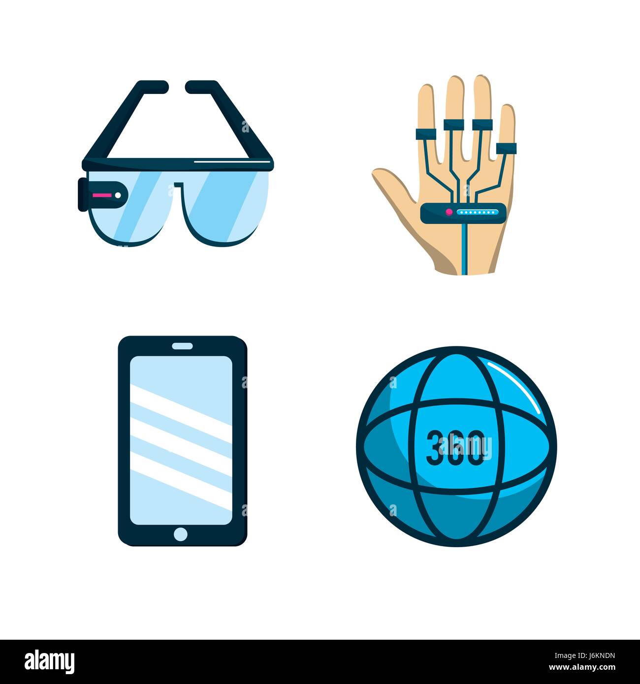 virtual reality with digital technology elements Stock Vector Image ...