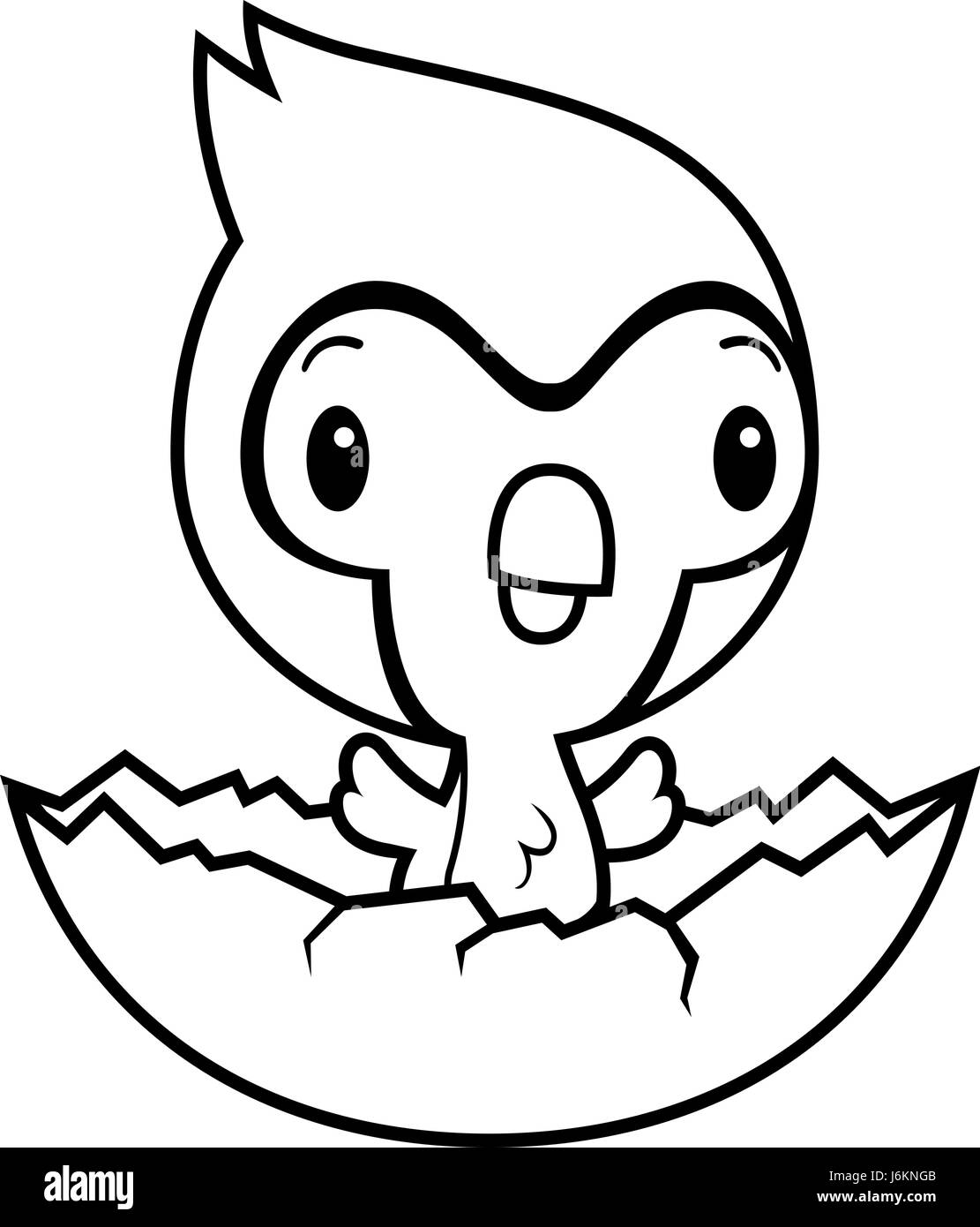 A Cartoon Illustration Of A Baby Bluejay Hatching From An Egg Stock Vector Image Art Alamy