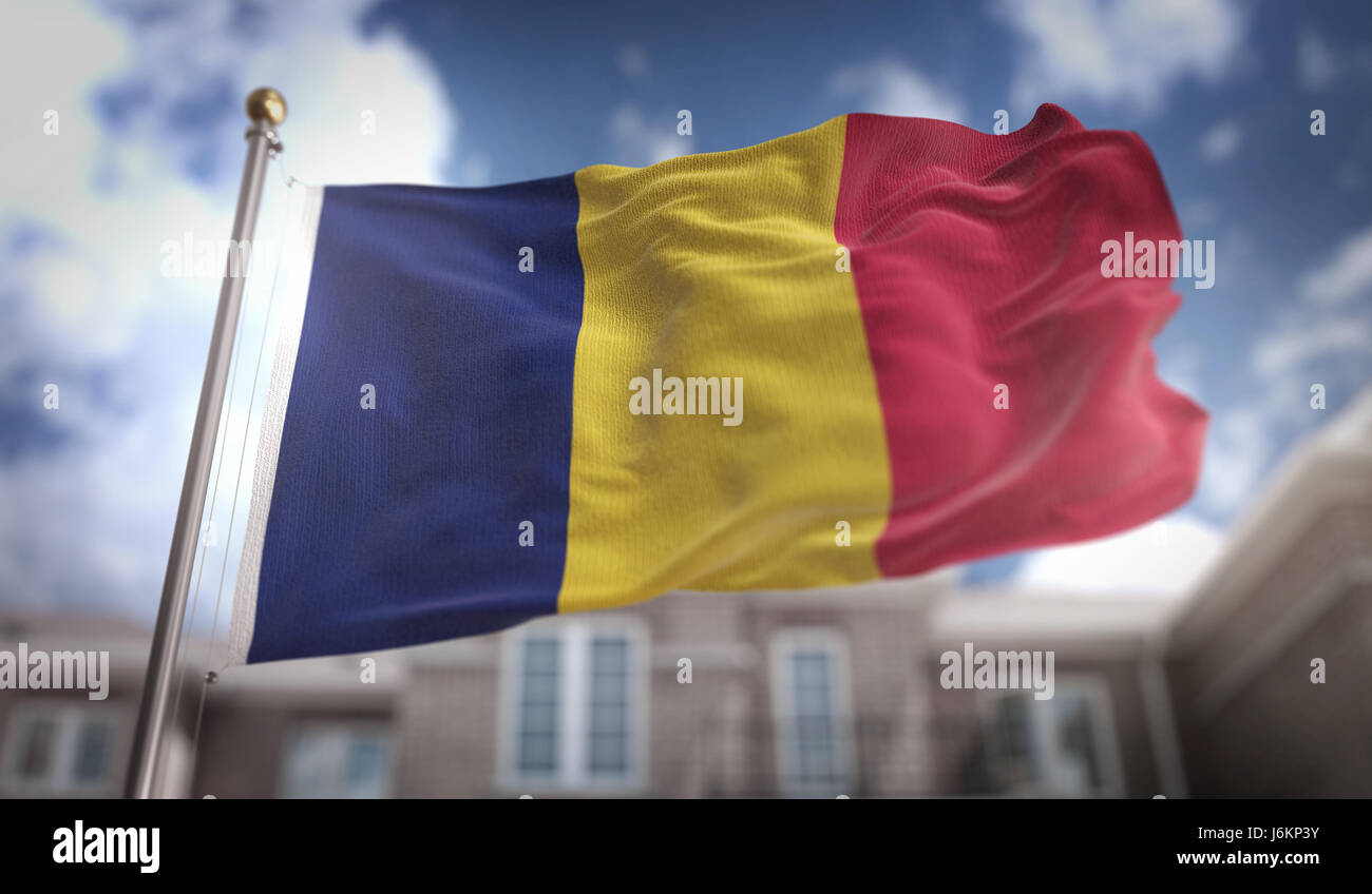 Chad Flag 3D Rendering on Blue Sky Building Background Stock Photo - Alamy