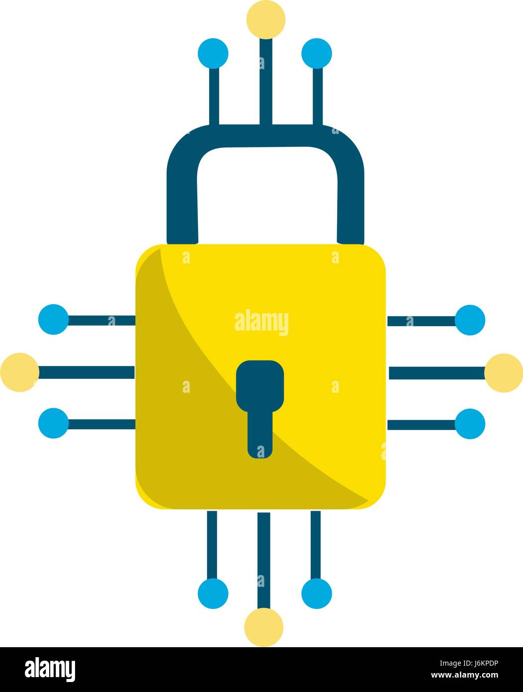 padlock with circuits to security dgital connection Stock Vector Image ...