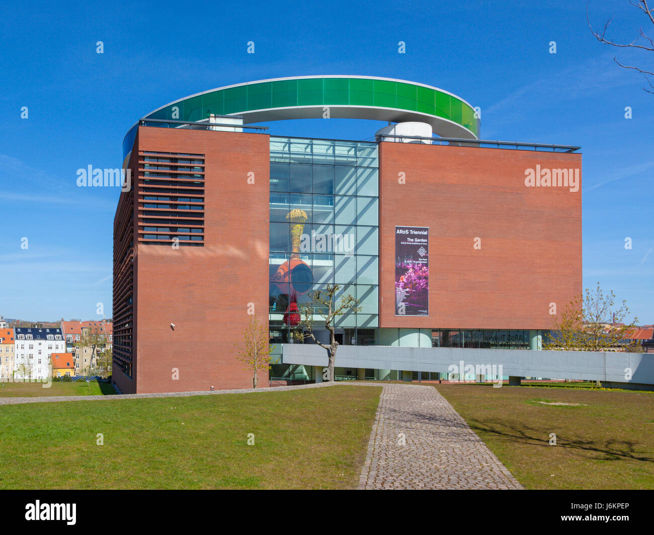 ARoS,the Aarhus art museum with an installation by Olafur Eliasson on top Stock Photo