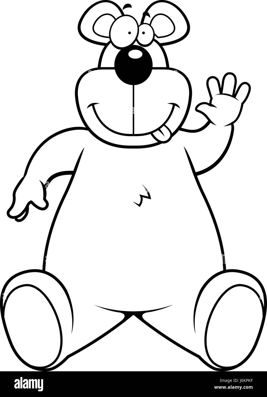 A happy cartoon bear sitting and smiling Stock Vector Image & Art - Alamy