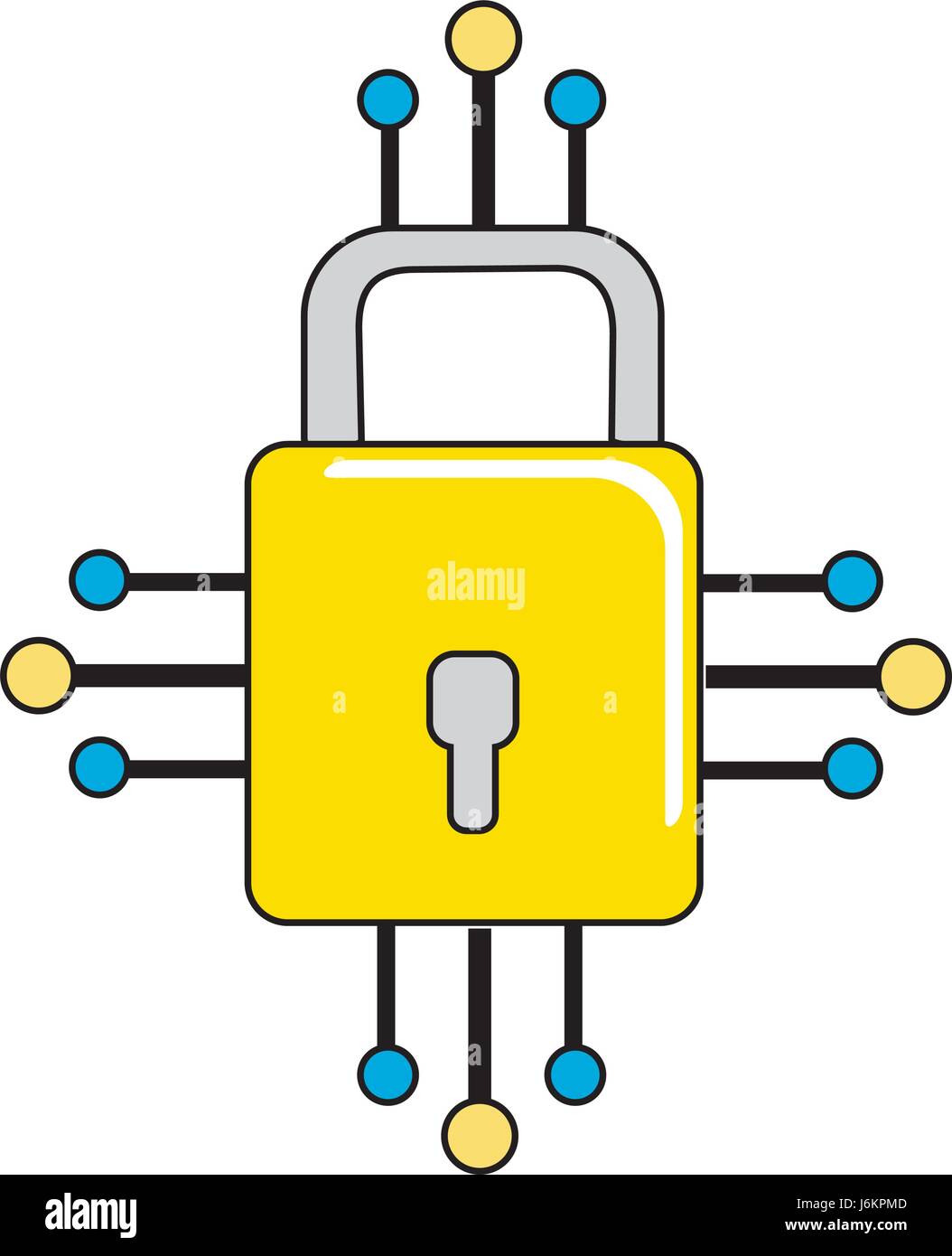 padlock with circuits to security dgital connection Stock Vector Image ...