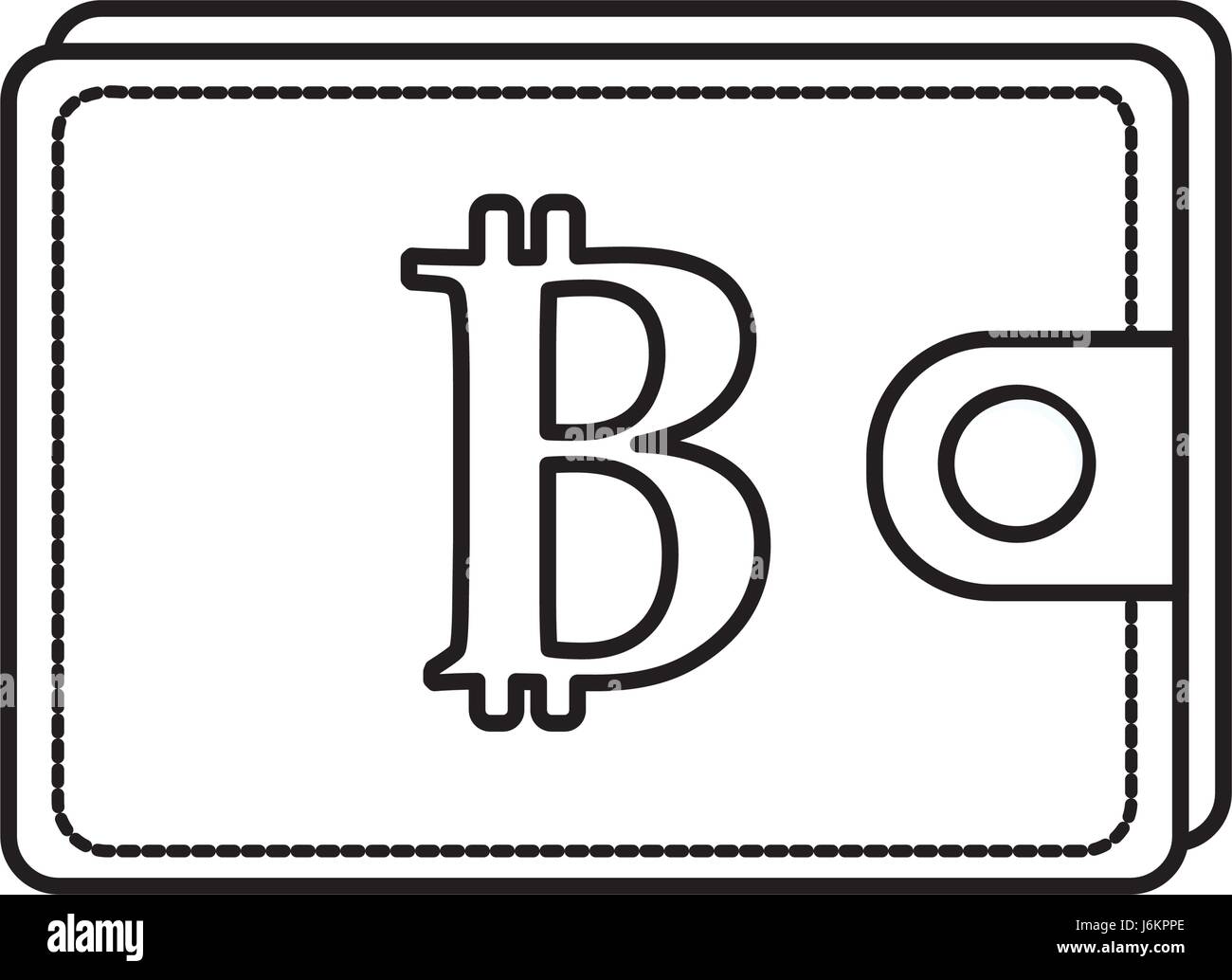 line bitcoin symbon in the wallet to save money Stock Vector Image ...