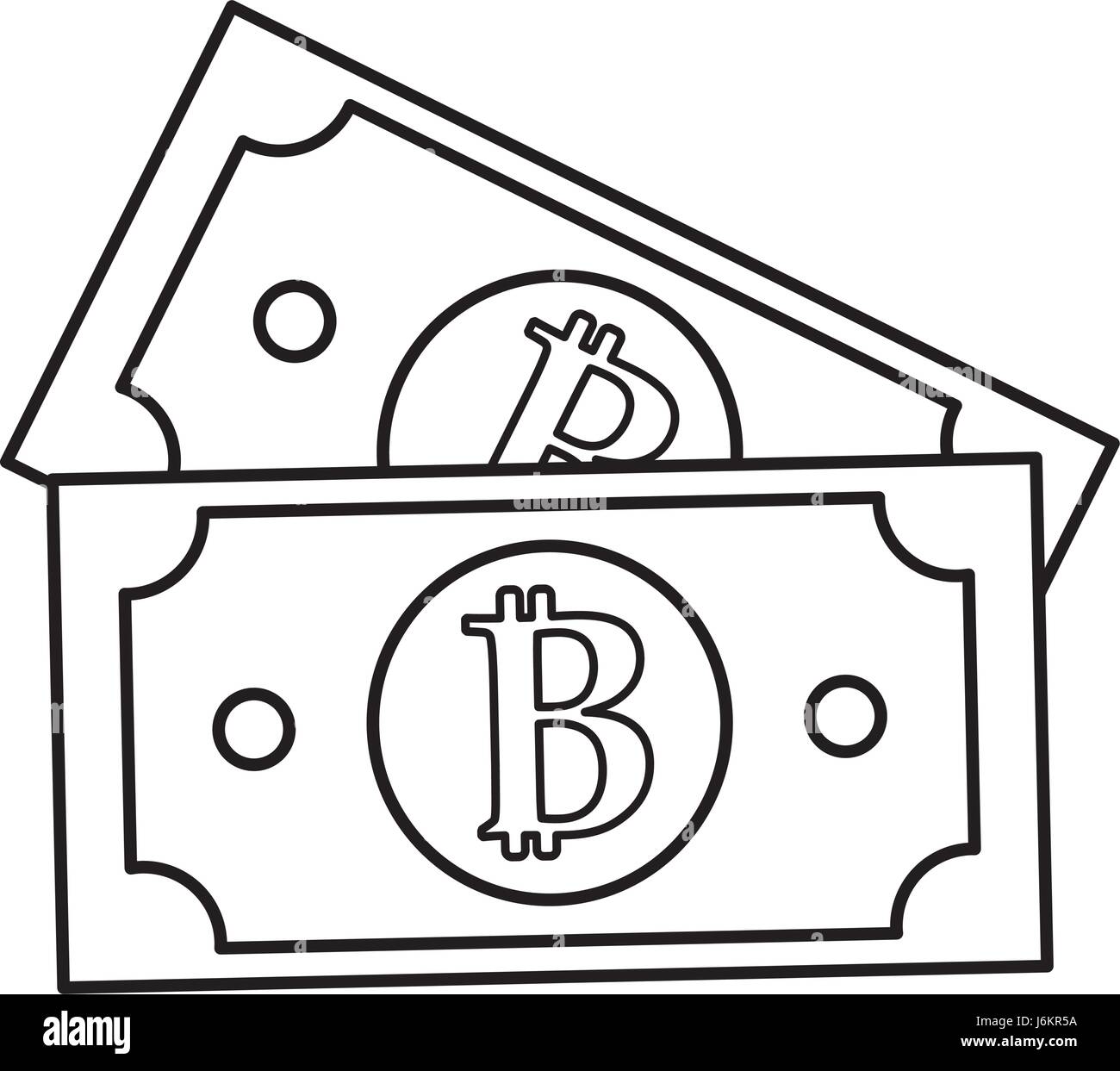 line digital bitcoin bills and electronic financial Stock Vector Image ...
