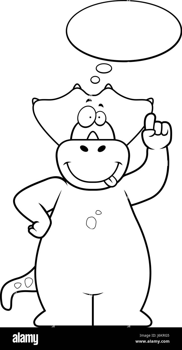 A happy cartoon dinosaur thinking and smiling Stock Vector Image & Art