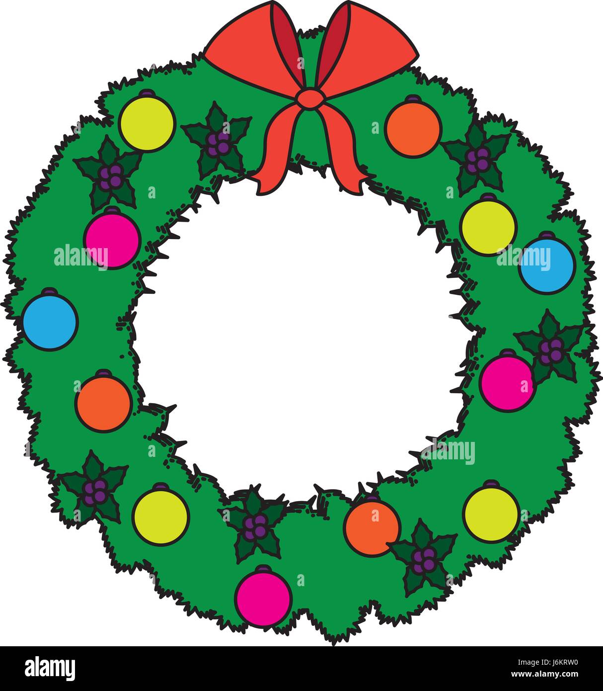 wreath crown christmas decoration celebration party Stock Vector Image