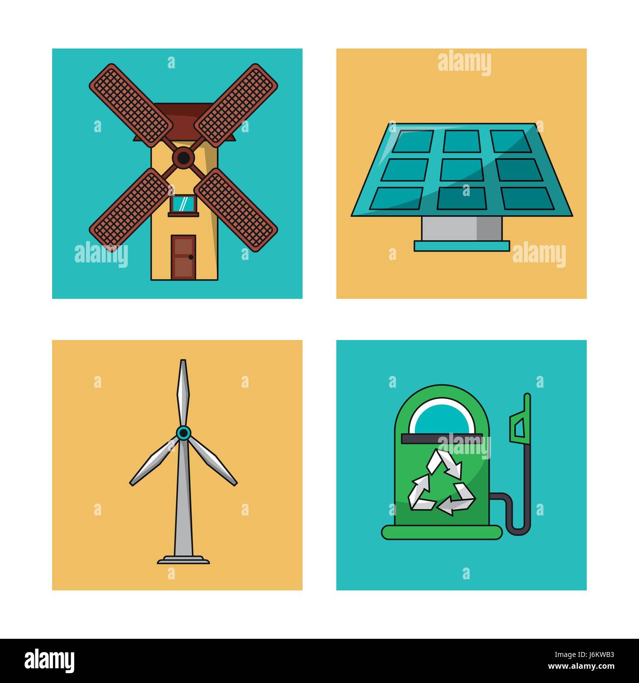 set ecology environment recycle conservation nature icons Stock Vector ...