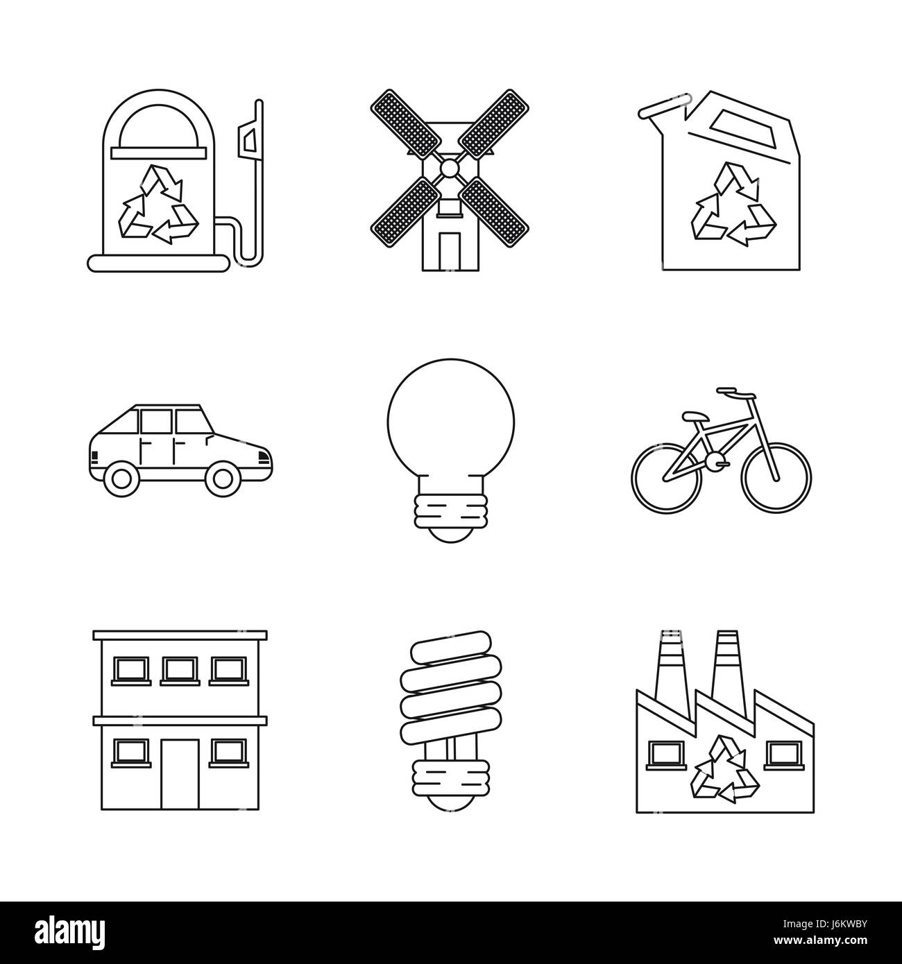 set ecology environment recycle conservation nature icons Stock Vector ...