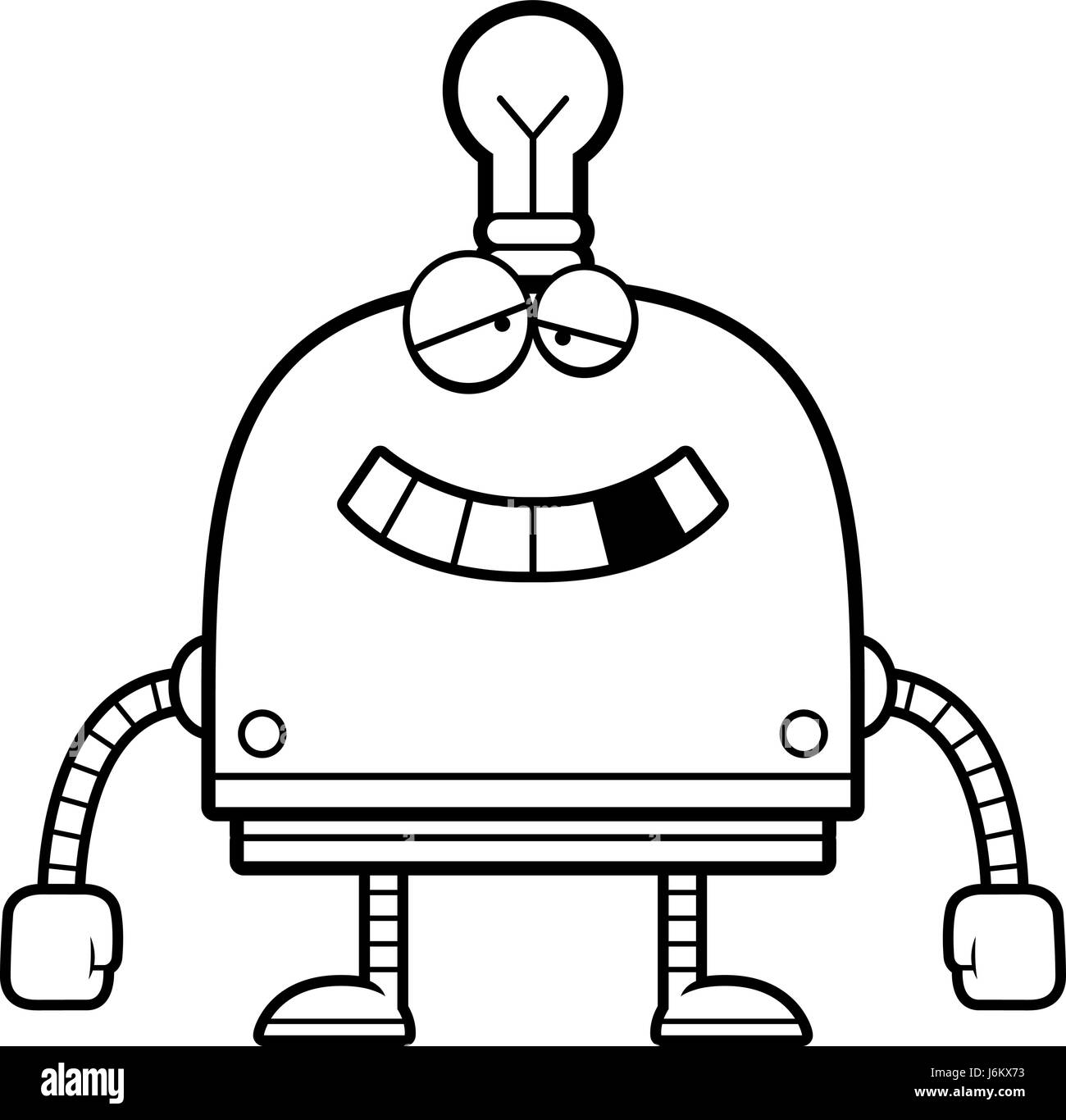 A cartoon illustration of a malfunctioning little robot Stock Vector ...