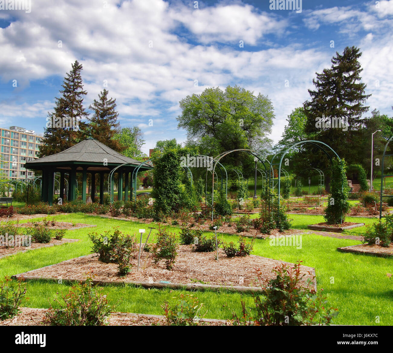The gazebo in rose garden hi-res stock photography and images - Alamy