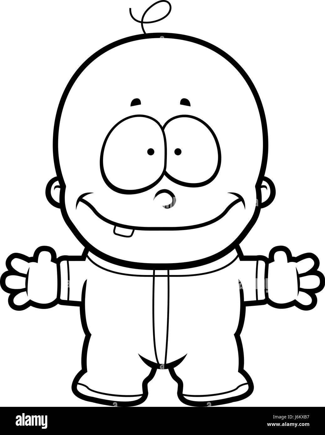 A happy cartoon baby standing and smiling Stock Vector Image &amp; Art - Alamy
