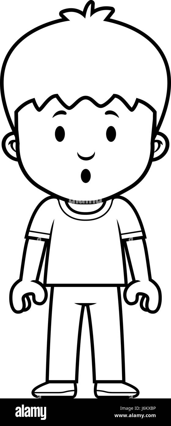 A cartoon boy with a surprised expression. Stock Vector