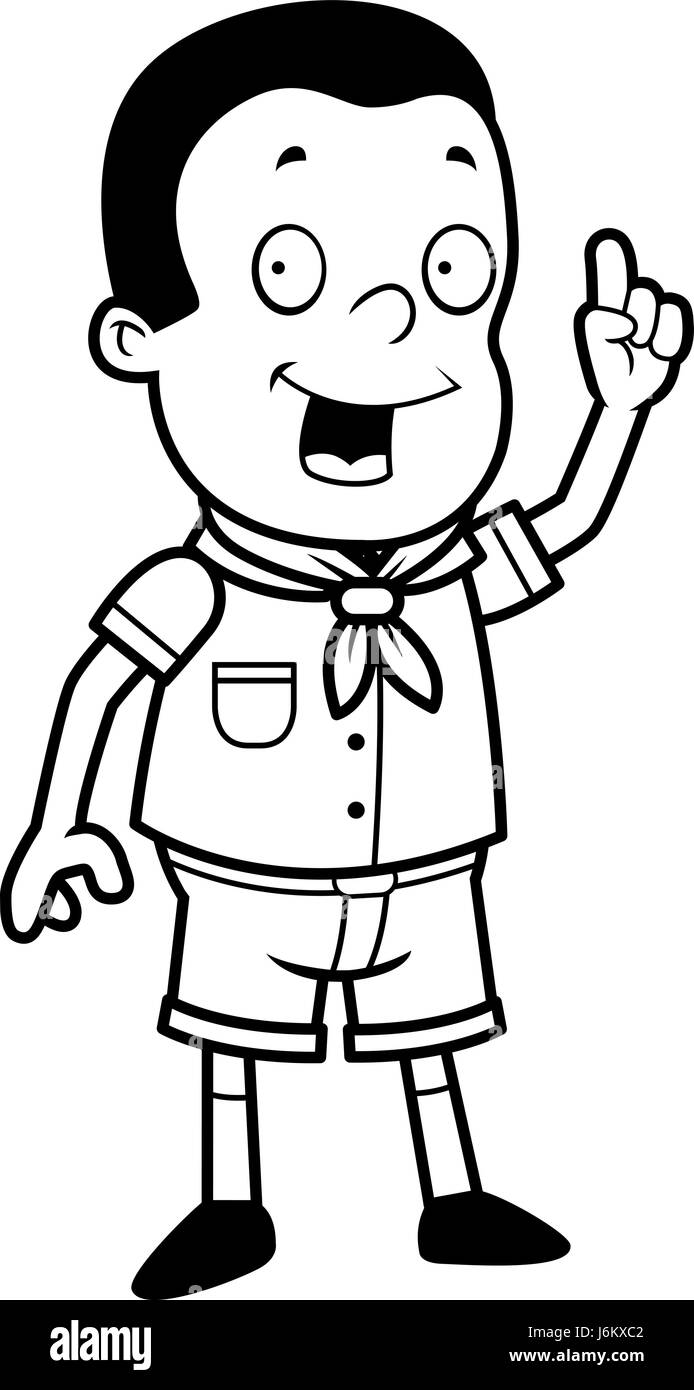 A happy cartoon boy scout with an idea Stock Vector Image & Art - Alamy