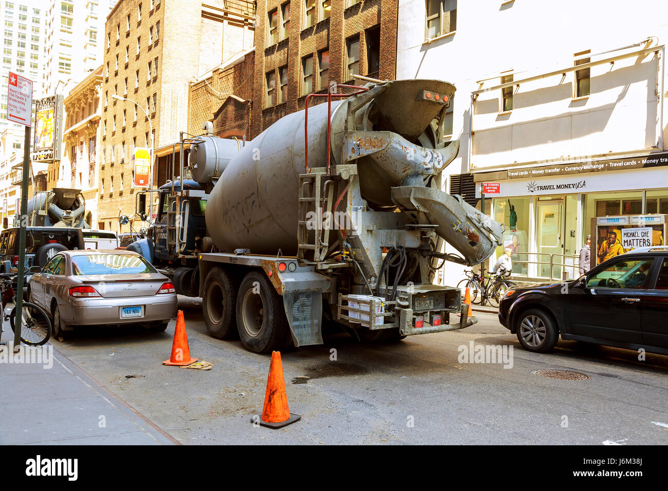NEW YORK CITY, USA - 04, 2017 : Road Construction and Road Works in Manhattan NYC Stock Photo