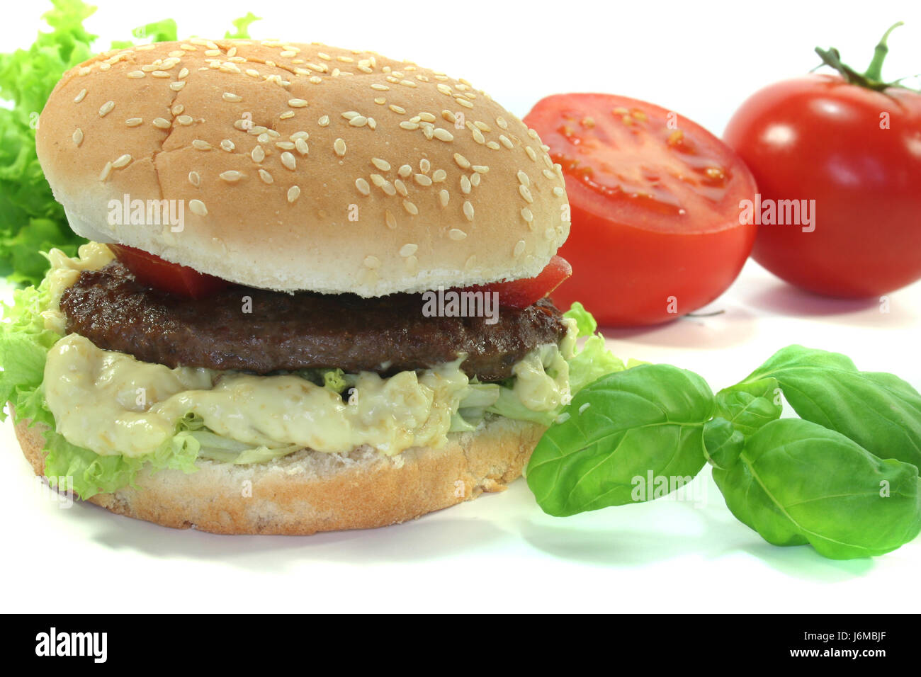 hamurger with fresh vegetables Stock Photo - Alamy