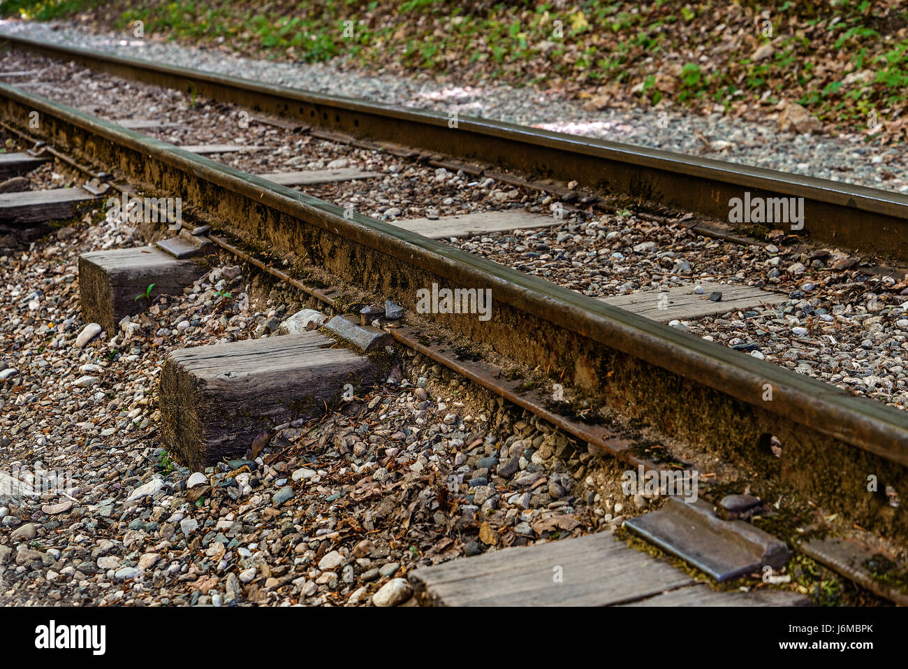 The rusty old railway track Stock Photo