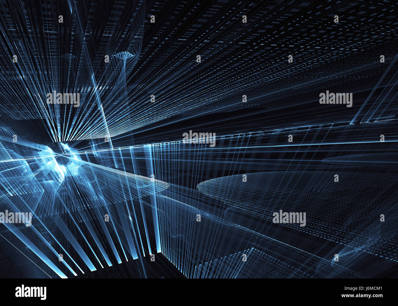 Computer generated abstract technology image. Three-dimensional fractal ...